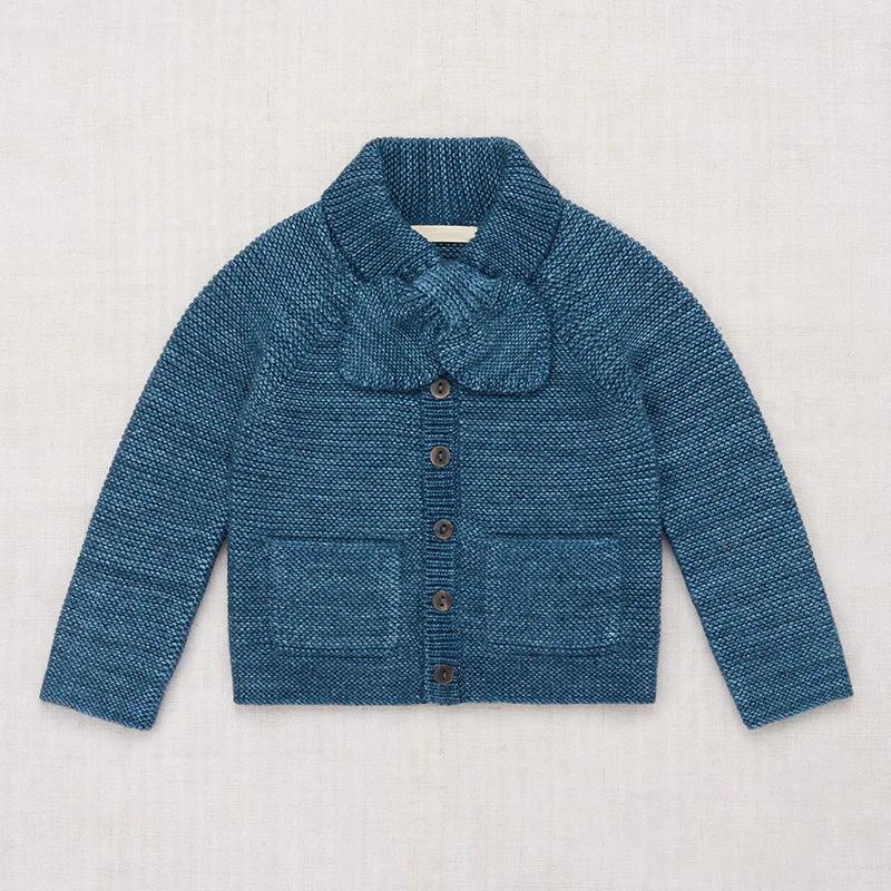 Girls' Clothes 2024 Autumn/winter New MP Dragon Fruit Cardigan Kids Tie Knitted Sweater Colored Cotton Sweater Jacket