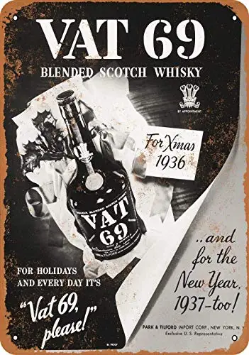 Metallblechschild 1967, Mehrwertsteuer 69, Whiskey Pub, Bar im Freien, Retro-Poster, Zuhause, Küche, Restaurant, Wanddekoration, Schilder