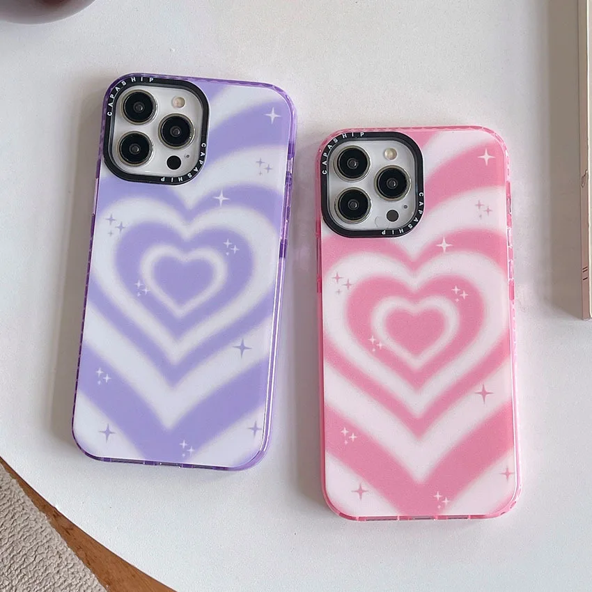 Fantasy Love Heart Case For iPhone 15 14 13 12 11 Pro X XS XR Max 7 8 Plus SE 2020 2022 Clear Soft TPU Shockproof Back Cover