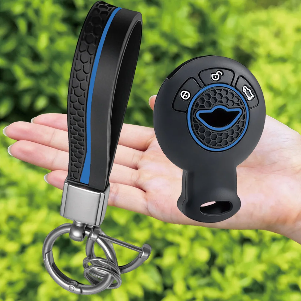 For BMW Mini Cooper Clubman Countryman Paceman Roadster R56 R57 CAS3 Flexible Remote Fob Case With Wrist Strap And Key Ring
