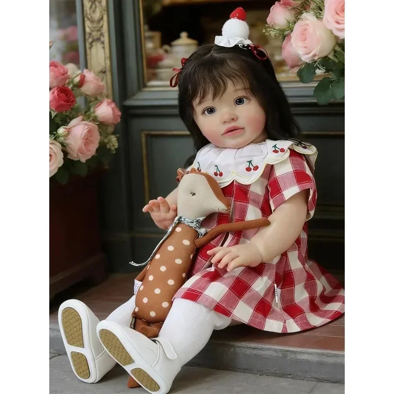 66cm Pippa Reborn Baby Girl Doll with Hand Rooted Hair Toddler Size High Quality Collectible Art Doll