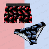 2025 Hot Sale Lightning McQueen Sally Kawaii Two Piece Set Couple Underwear  Women Panty Matching Outfits Cute Christmas Gift
