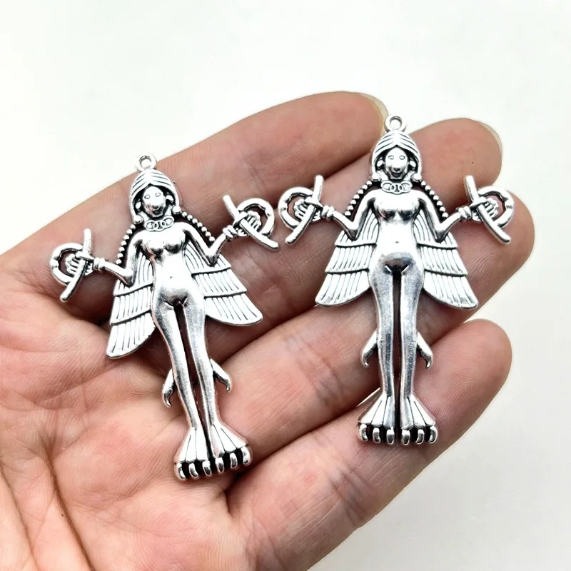 10pcs Lilith Goddess Feminist Icon Charm Pendant Tarot Wicca Witchcraft Silver Color Retro Gothic Jewelry DIY Making Handmade