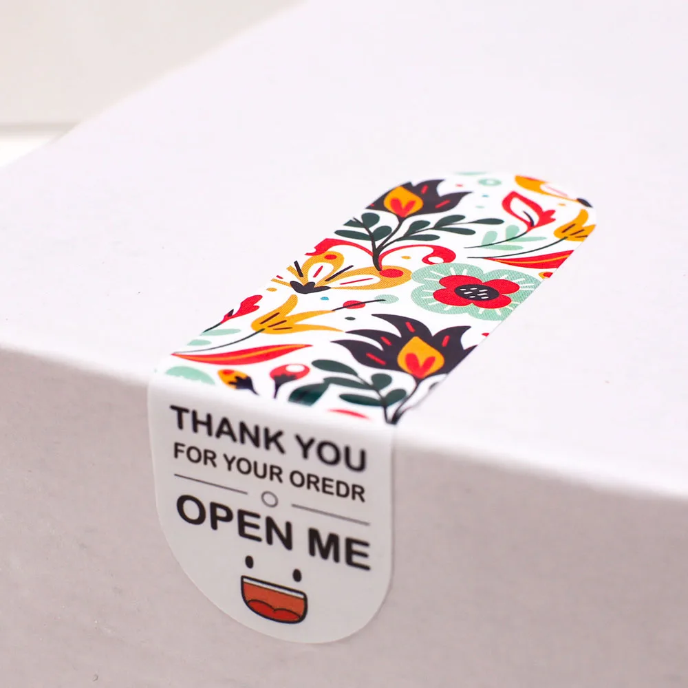 100Pcs/Pack Floral Pattern Thank You for Your Order Sticker Package Sealing Labels Gifts Decoration Stickers for Small Business