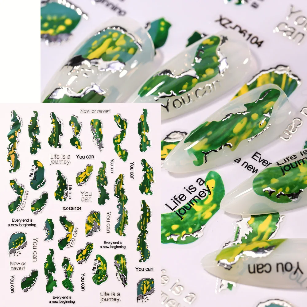 Autocollants 3D en marbre pour Nail Art, 6 feuilles, 10x8cm, auto-adhésifs, bronzants, or, argent, décalcomanies en acrylique, pointes françaises, DIY bricolage