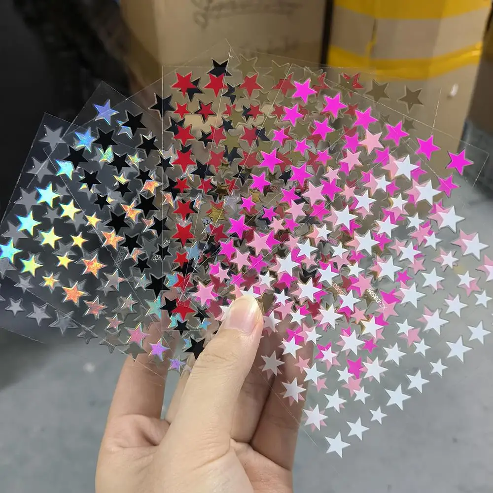 8Pcs/Set 3D Y2K Stars Nails Stickers 8-Colors Pentagram Self-Adhesive Nail Decals Five-point Stars Manicure Decoration Sliders 1