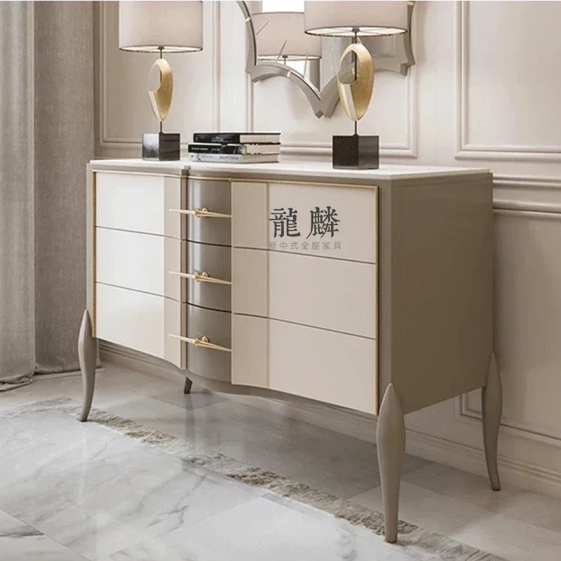 Simple and modern solid wood, decorative cabinets, hotel clubhouse light luxury new Chinese high cabinet locker