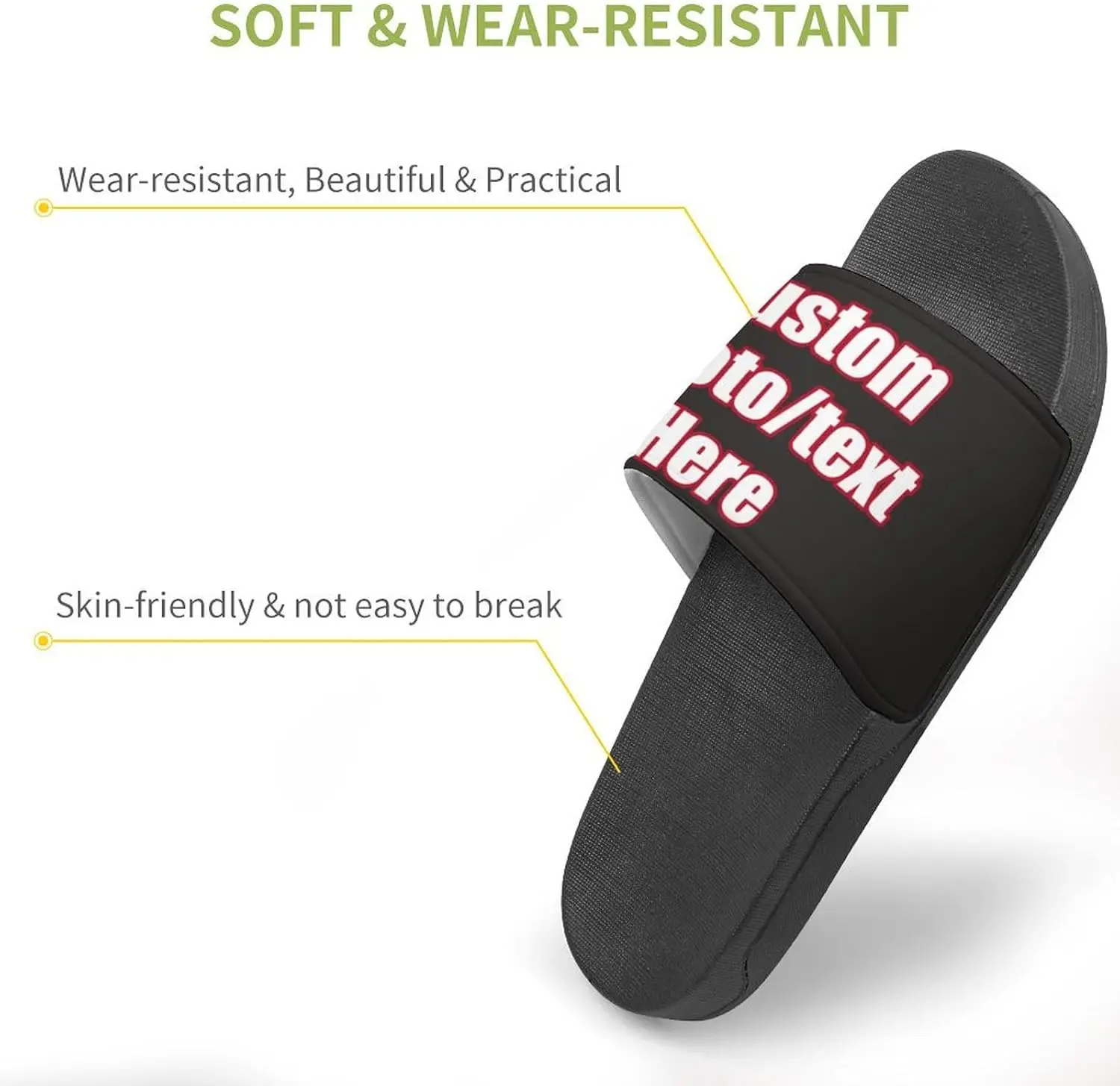 Custom Slippers Man Woman Indoor Flip Flops Tailor Made Slides Sandals Design Photo Text Logo Bath Shoes Family Wear Soft Soles