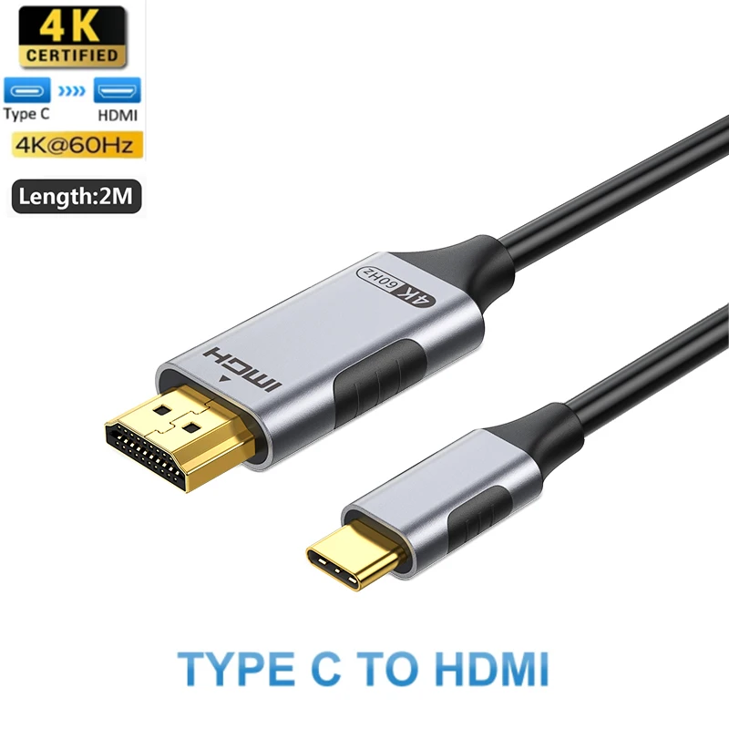 4K USB C to HDMI Cable Adapter  4K 60Hz USB Type C to HDMI Cable Thunderbolt 3 Compatible with MacBook Pro  IPad pro  Laptop