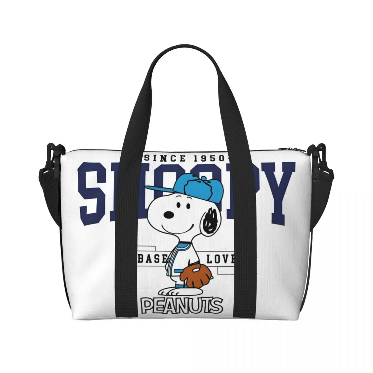 

Custom Large S-Snoopys Peanuts Tote Bag Women Comic Design Retro Movie Shoulder Shopping Beach Gym Travel Bag