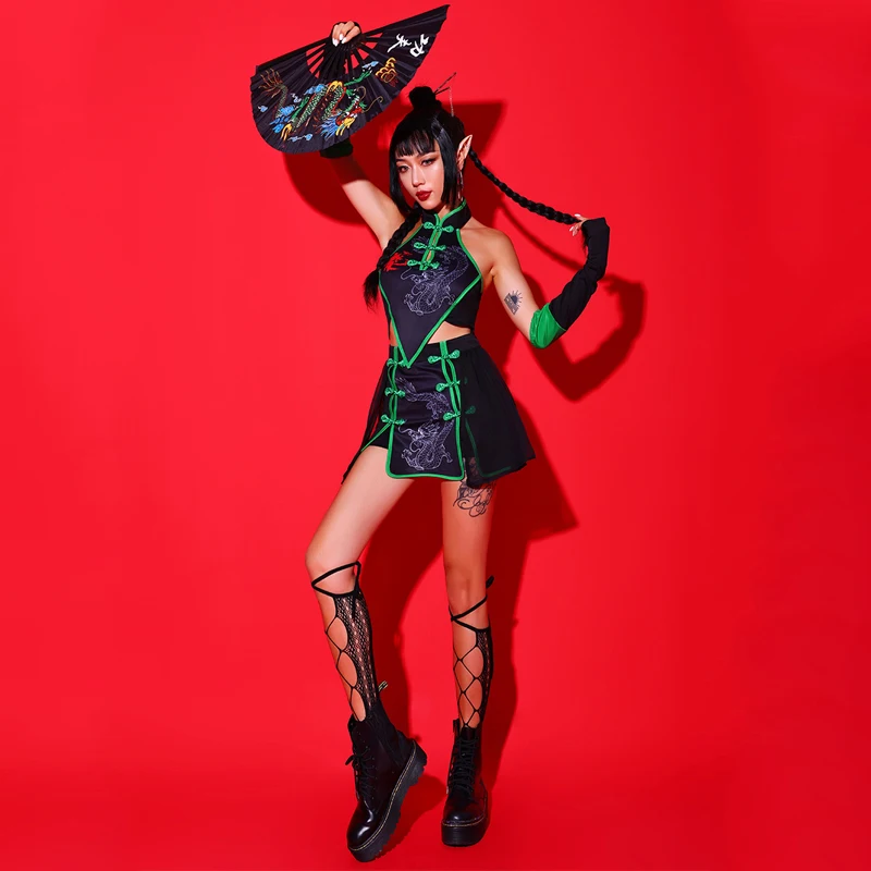 الحديثة ملابس رقص الجاز النساء المغني مرحلة الملابس ملهى ليلي بار Dj Gogo راقصة الزي الهيب هوب ملابس الرقص الهذيان ارتداء BL9066 #5