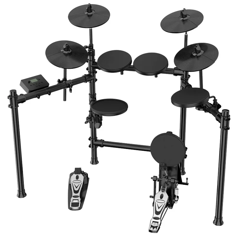Professional Portable Folding Electronic Drum Set with Silicone Mute Chamber & Silent Drum Heads for Performance Practice