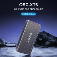OSCOO XT6 Portable M.2 NVME SSD Enclosure USB4.0 Type-C Transmission Rate 40 Gbps Compatible M.2 2242/2260/2280 SSD Up to 4TB