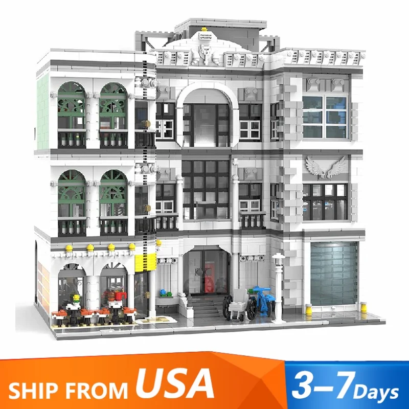 4958 Uds. Conjuntos de edificios de casa de Hospital 17 figuras arquitectura urbana conjunto de bloques de construcción Modular modelo Kit juguete regalo de Navidad