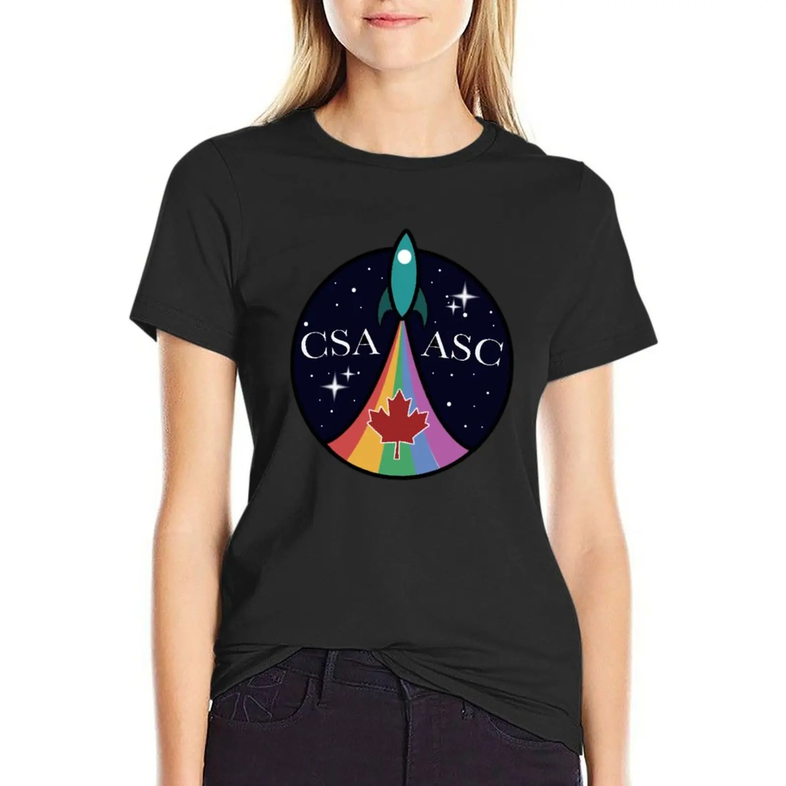 

Canadian Space Agency Retro Logo T-Shirt Aesthetic clothing lady clothes workout t shirts for Women