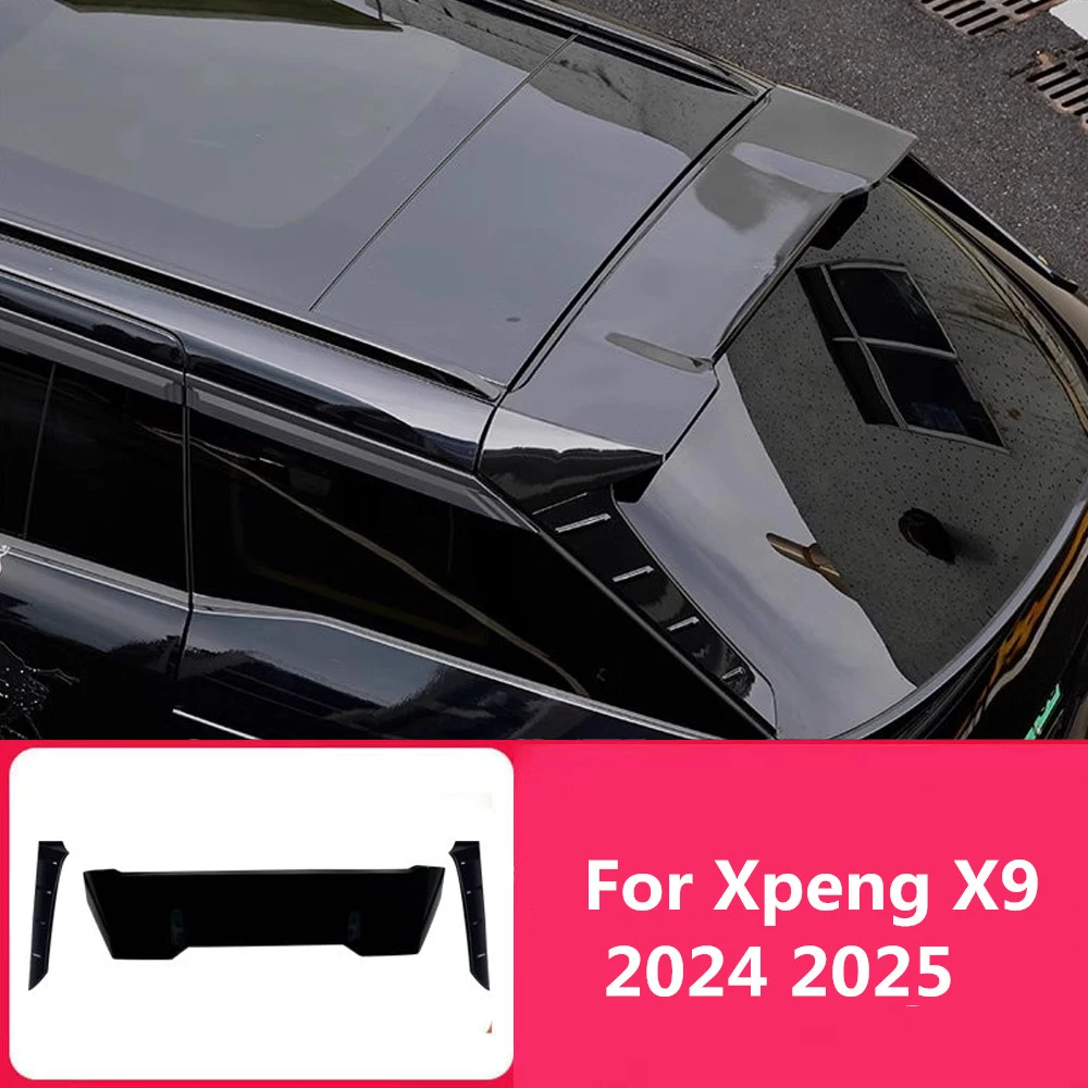 For Xpeng X9 2024 2025 Rear Wing Modification Top Wing Non drilling Fixed Wing Automotive Appearance Decoration Sports Spoiler
