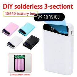 DIY 3*18650 Battery Power Bank Case 3 USB Ports Free Welding Battery Holder Shell No Soldering Storage Box for Phone Charging