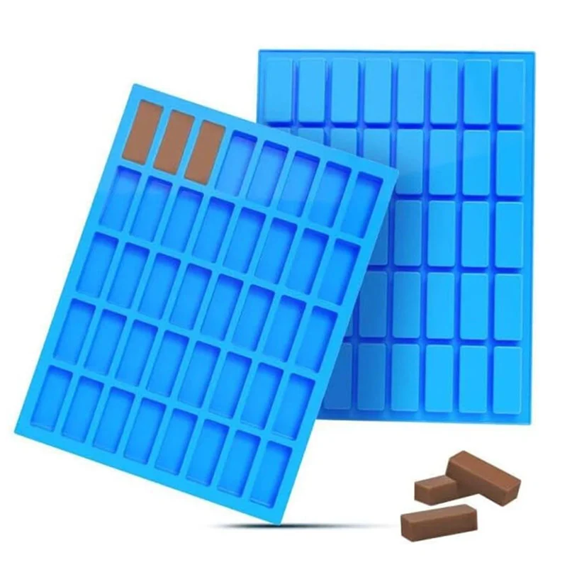 

【Coupon!】40 Cavity Medium Narrow Rectangle Silicone Candy Molds Baking Pan Ice Cube Tray For Protein Bars Caramel