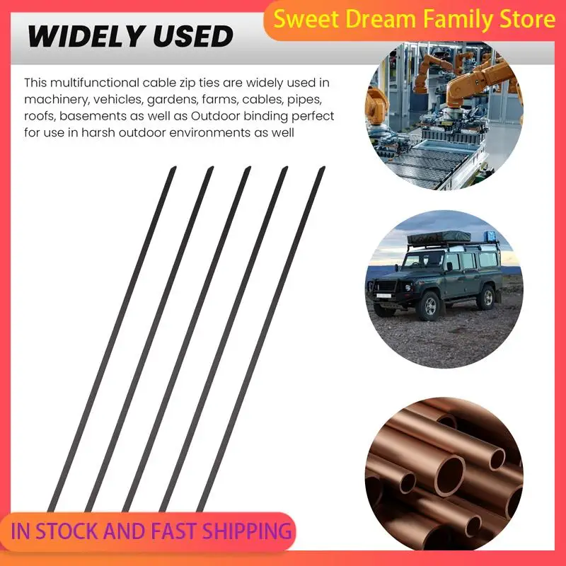 

SDFC-100Pcs Кабельная стяжка с эпоксидным покрытием 11,8 дюйма из нержавеющей стали 304 для машин, транспортных средств, ферм, кабелей