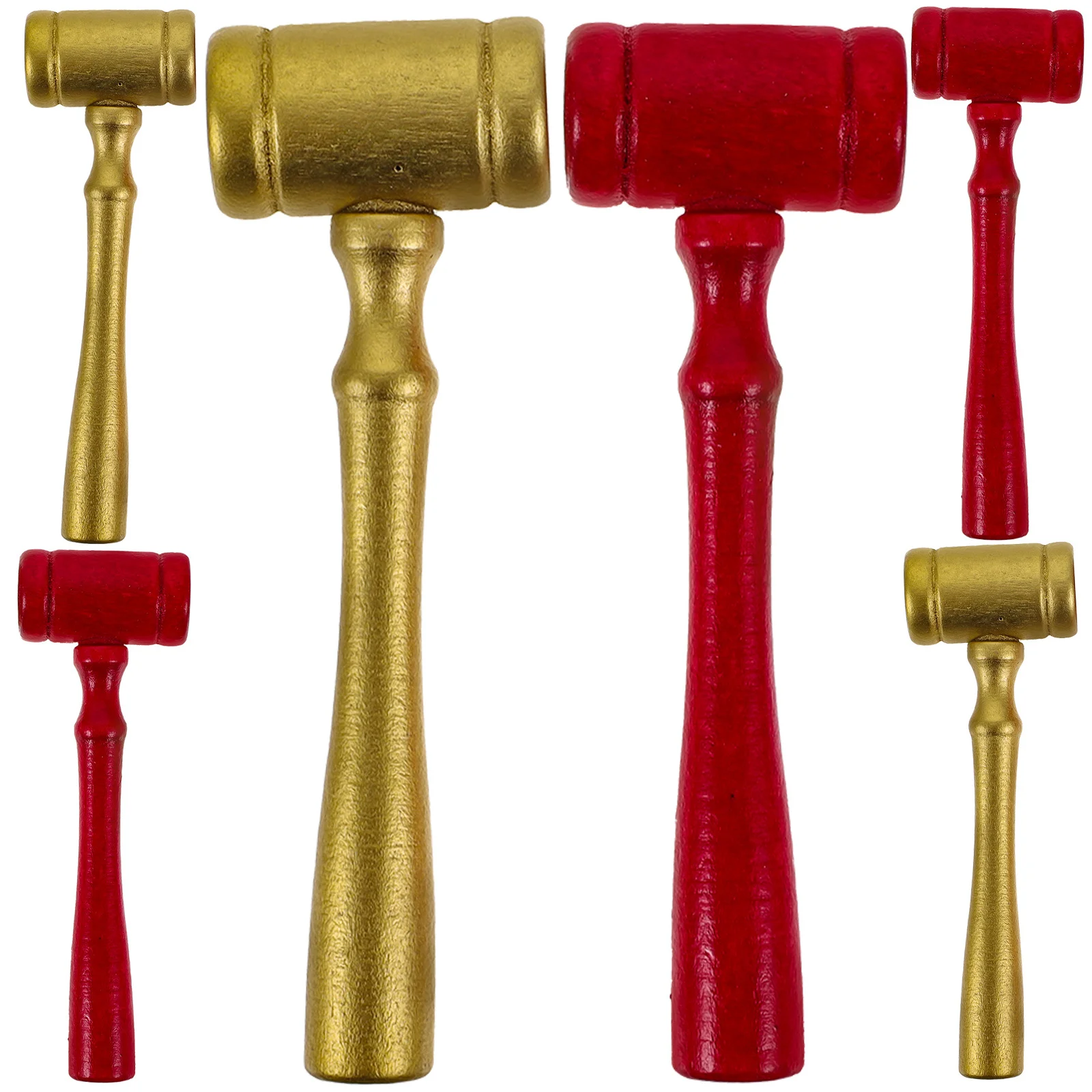 6pcs Wooden Kids Educational Auction Gavel Gift Lawyer Educational Hammer Props Courtroom Plaything Lawyer Gavel Tool