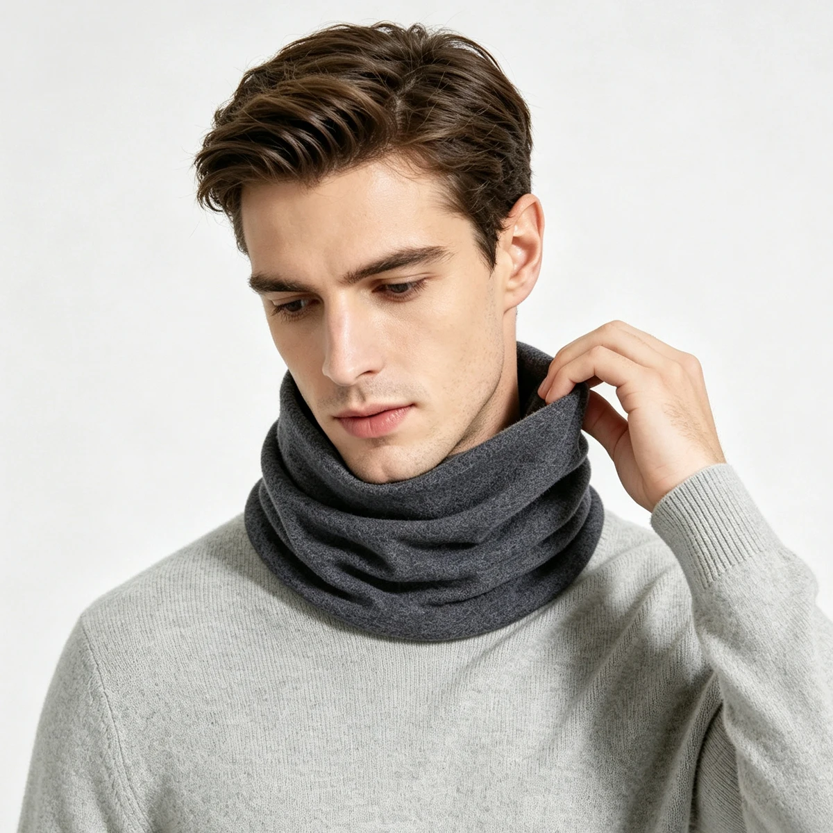 Winter New Double-layer Warm Cotton Scarf Unisex Solid Neck Guard Windproof Neck Cover Fashion Neck Gaiter Women Neckerchief