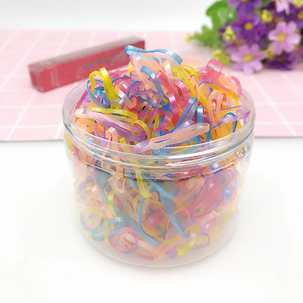 

1000Pcs Elastic Hair Bands Box Set Soft Stretchable Rubber Ties for Kids Women Daily Use Secure Hold No Slip Hair Ties