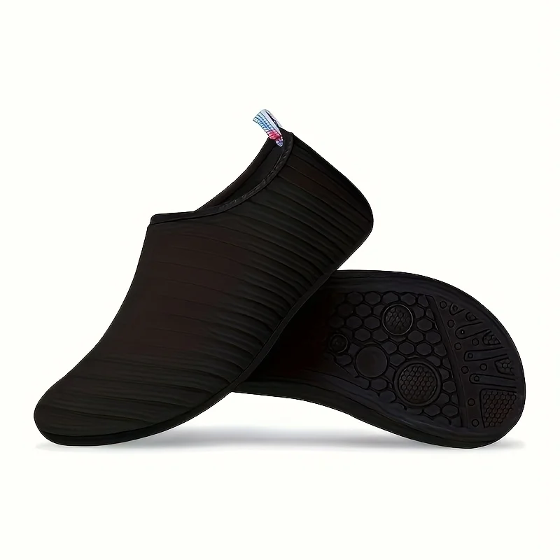 Unisex Wasserschuhe mit harter Sohle und Streifenmuster | Schnelltrocknende Barfuß-Strand- und Schwimmschuhe für Wandern, Waten, Yoga, Fitness, Surfen, Tauchen