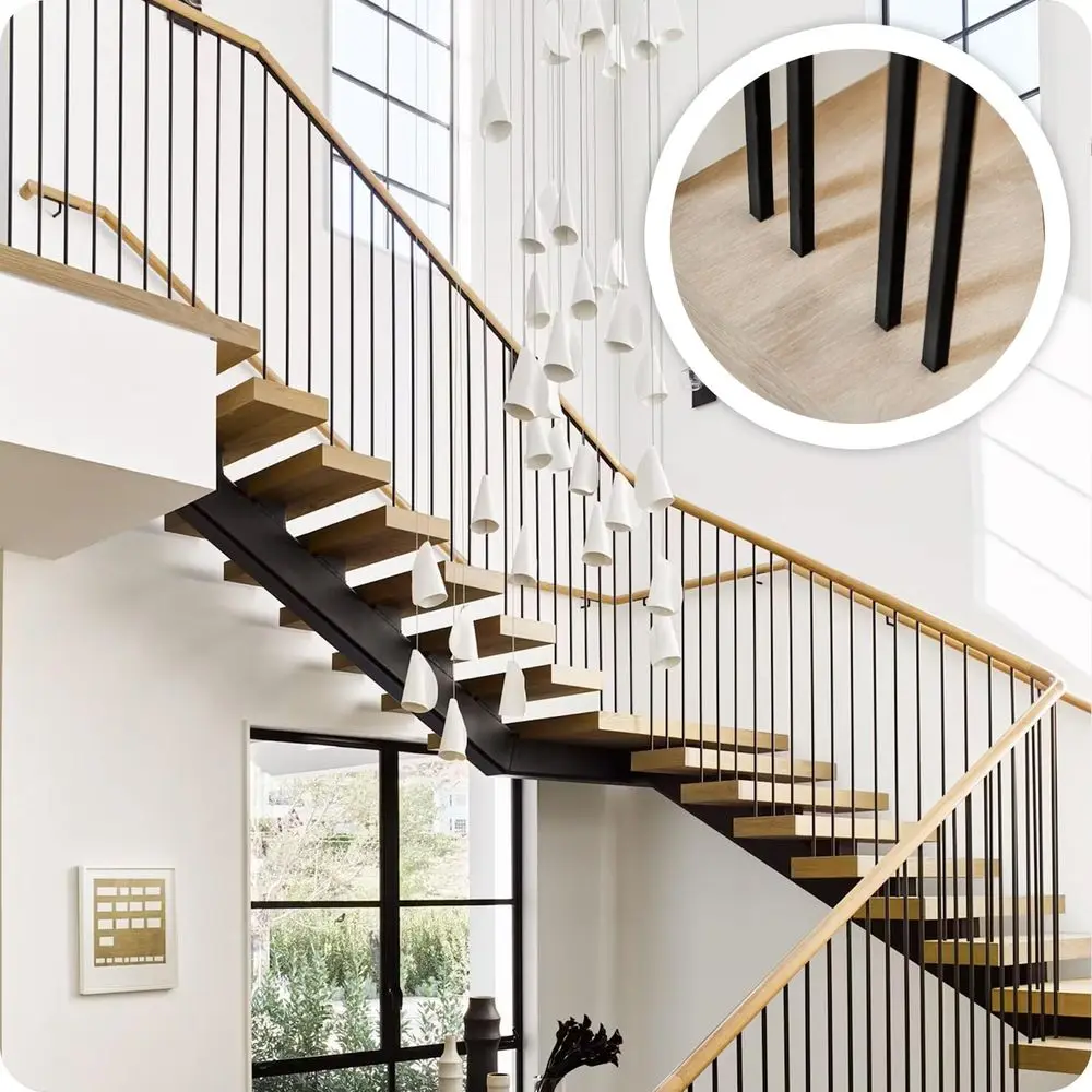 Conjunto de 12 balaústres de deck de ferro, 44 polegadas de altura, design simples