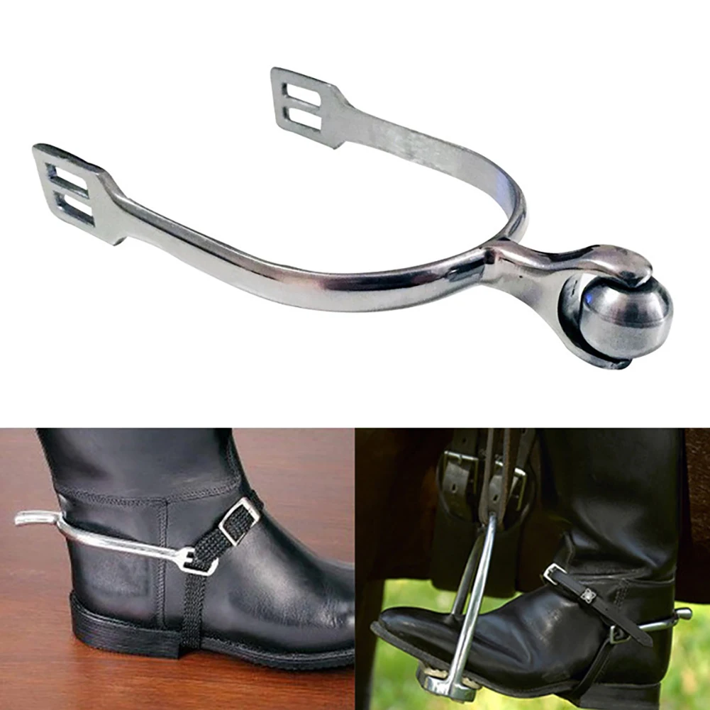 Horse Riding Spurs Western Stainless Steel Spurs Roller Ball For Equestrian Boots Rider Horsemanship Lovers Men Women SP6110