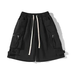 Pantalones cortos informales de sarga verde para hombre, ropa deportiva Coreana de alta calidad con letras bordadas, verano, 2023