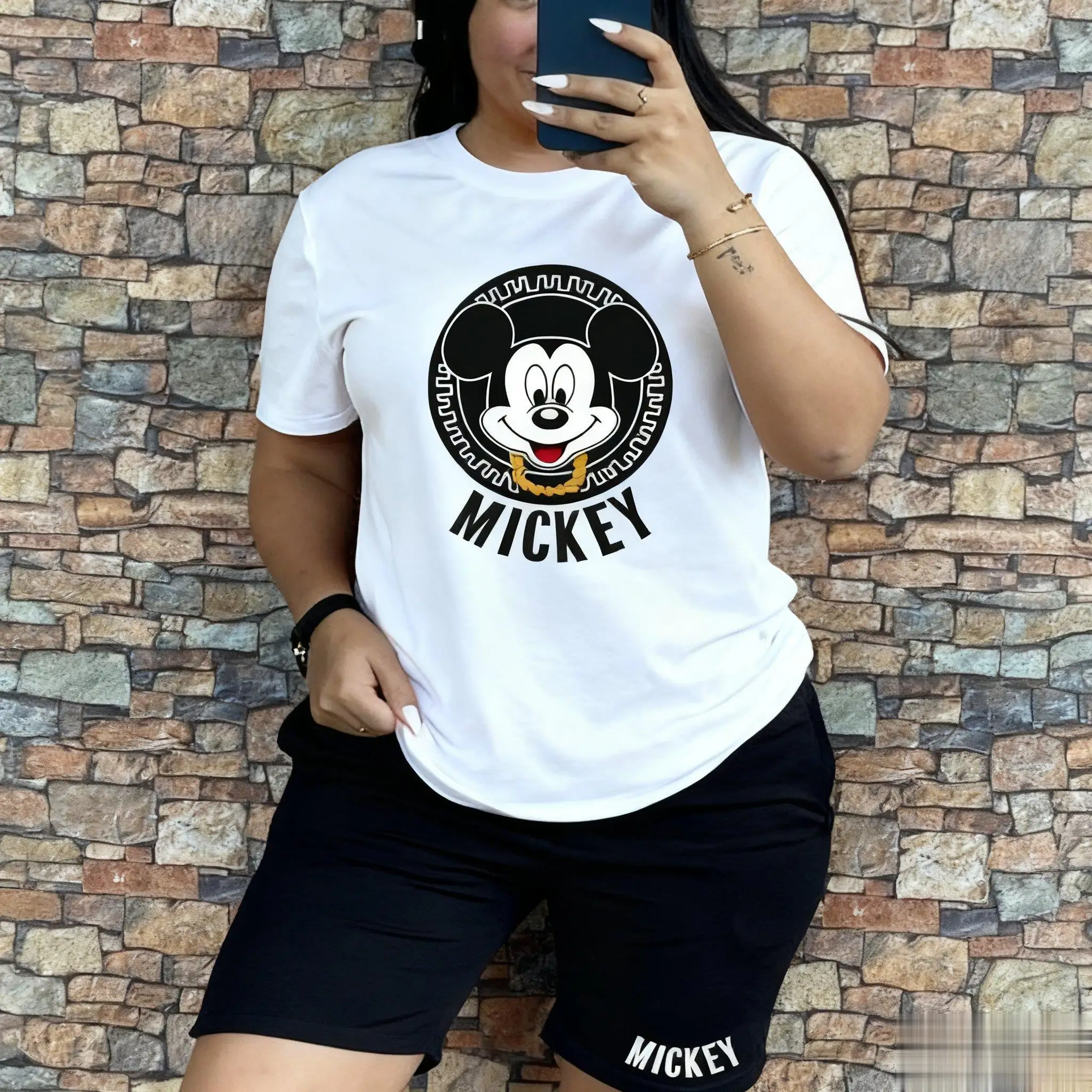 

Летняя модная футболка с рисунком Микки Мауса, женская и мужская футболка с коротким рукавом, свободные повседневные топы большого размера, уличная одежда с милым мультяшным принтом