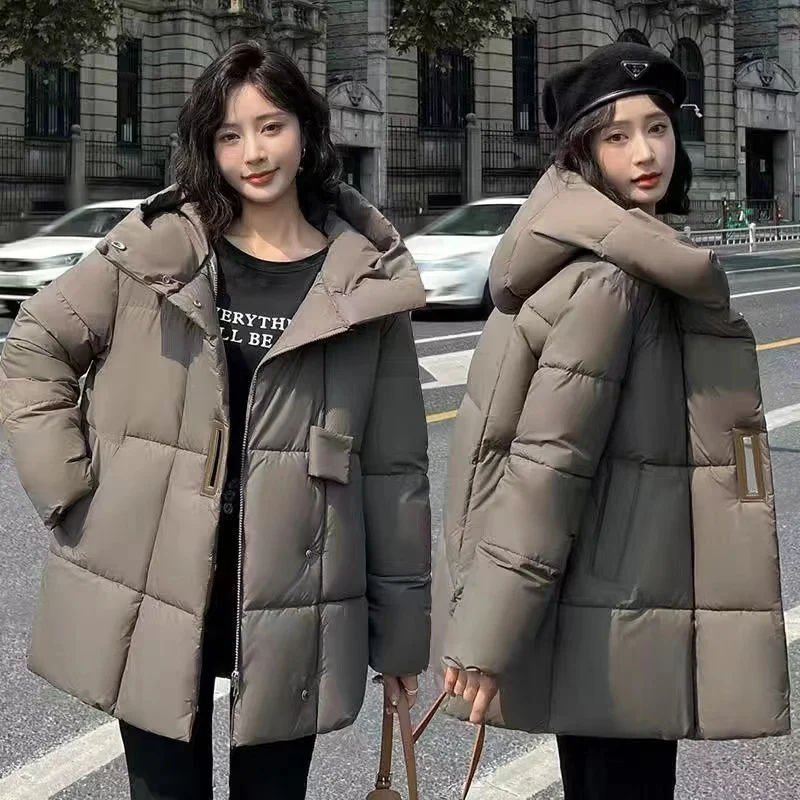 Middle-Aged Mother Cotton-Padded Coat Female 2024 New Winter Down Jacket Women Parkas Windbreaker Outwear Hooded Overwear Lady