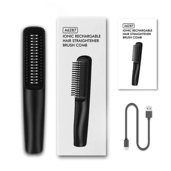 Image Hot Air Brush Comb Hot Air Brush Salon Negative Ionic Straightener & Curler