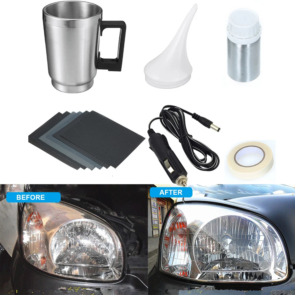 Car Headlight Lens Restoration Kit Headlamp Lens Restore Oxidation Yellow Scratch Vague Restore Polishing Cleaning Tools