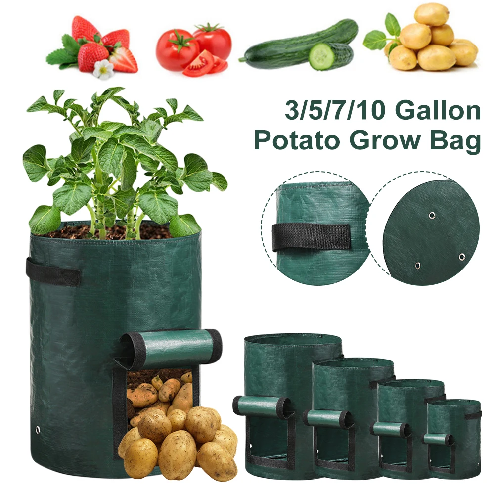 New Thickened Potato Grow Bag PE Vegetable Grow Bags Home Garden Supplies Vegetable Onion Plant Bag Outdoor Garden Pots