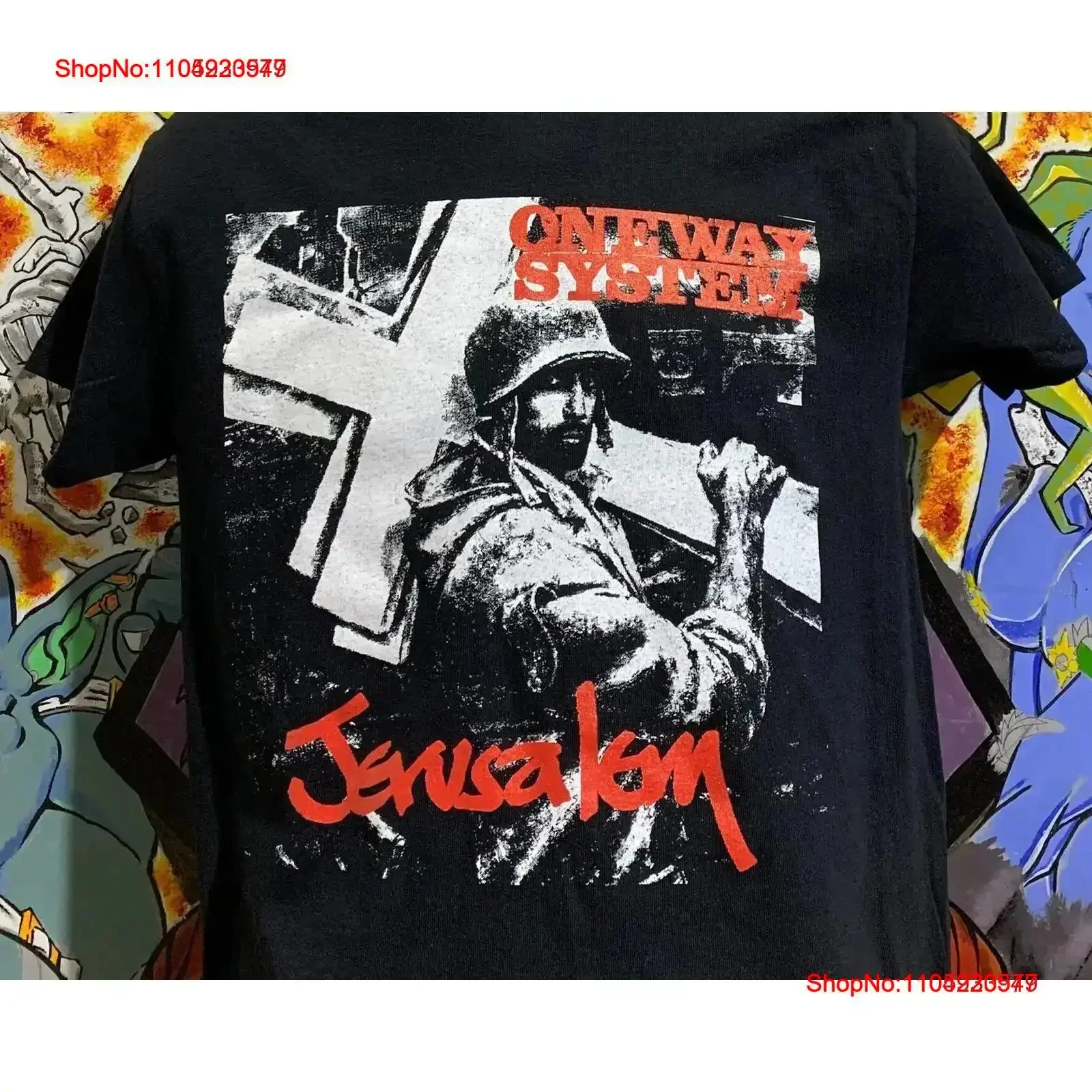 

One Way System Jerusalem T Shirt Leftover Crack Dead Kennedys Punk Subhumans OI vintage Washed homme Top For Everyday Wear
