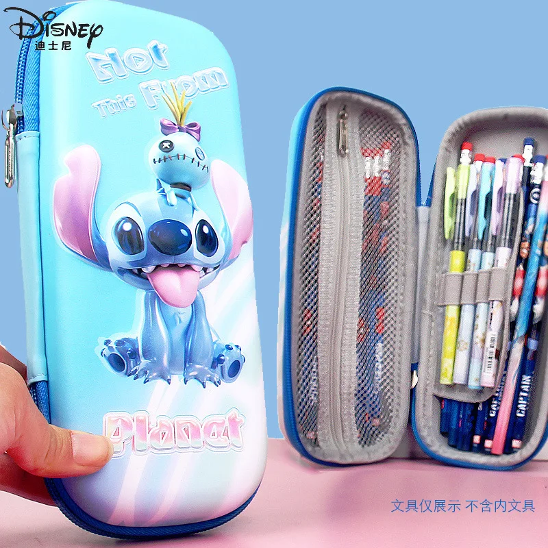 Kawaii Disney Anime Lilo & Stitch Pencil Case Stitch 3D Print Pen Bag Cartoon Students Storage Bag Stationery Toy