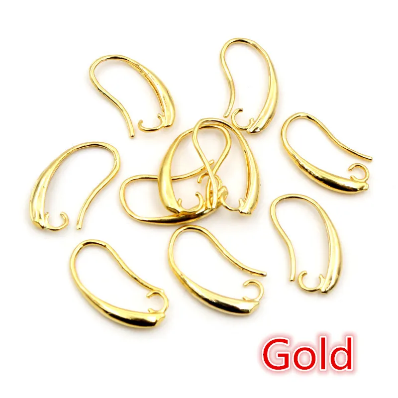 20pcs 19x10mm/17x9.5mm Brass French Earring Hooks Wire Settings DIY Small Earrings Hooks Jewelry Making Accessories Fingings