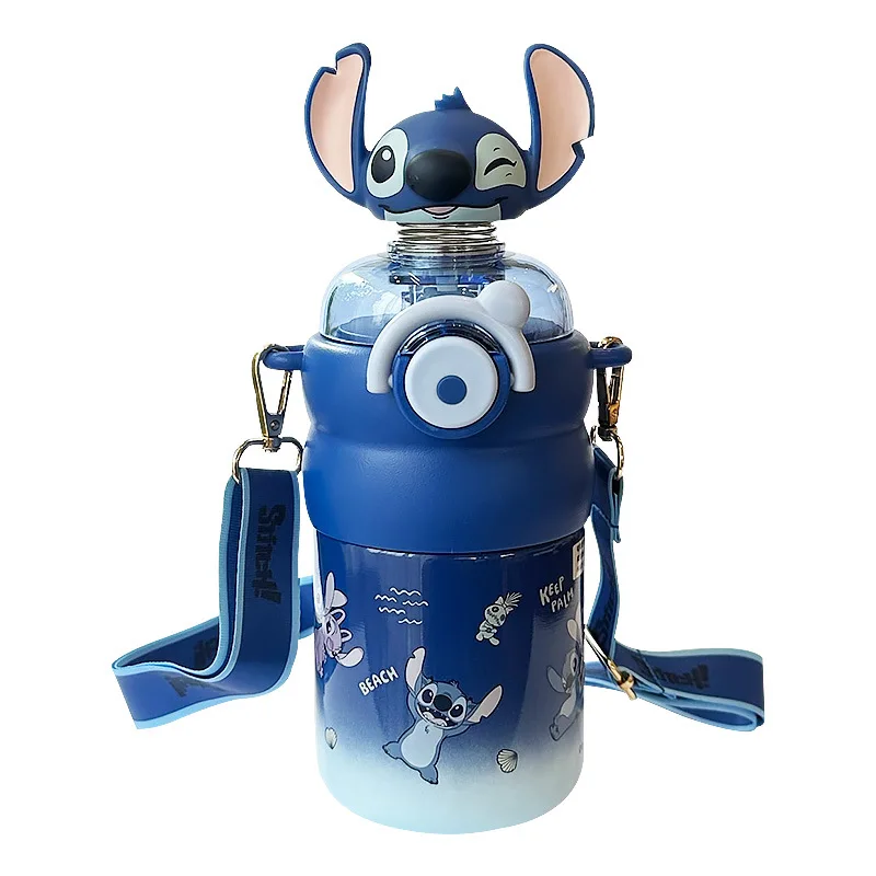 Disney Crazy Animal City Nuovo cartone animato Orso fragola Tazza calda per bambini Studente Paglia carina Tazza d'acqua in acciaio inossidabile 316 da 550 ml