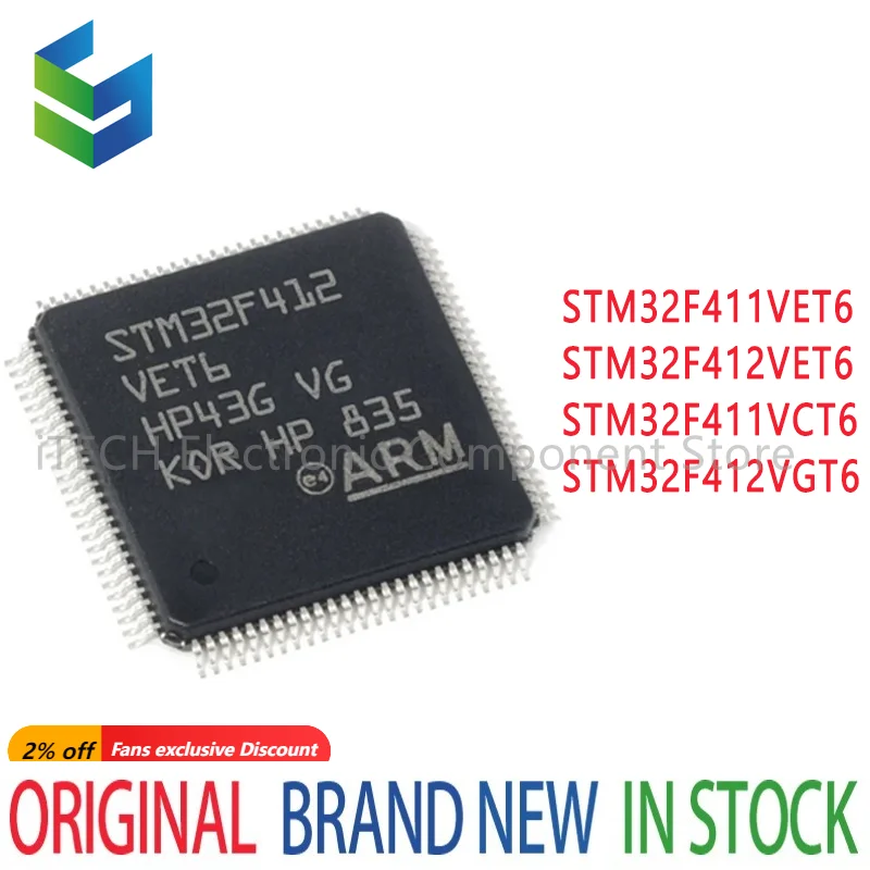 

Микросхема STM32F411VCT6 STM32F411VET6 STM32F412VET6 STM32F412VGT6 STM32F411 STM32F412 STM32F STM32 STM IC MCU