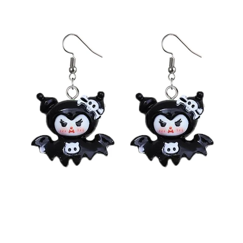 2024 new Cute Kuromi Cartoon Mushroom Ghost Halloween Earrings For Women Hallowmas One Eyed Evil BOO Guillotine Skull Earring