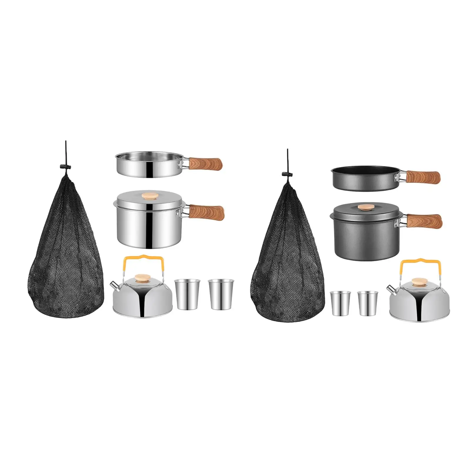 5x Camping Cookware Set Camping Cooking Utensils Drink Cup Camping Pot Frying