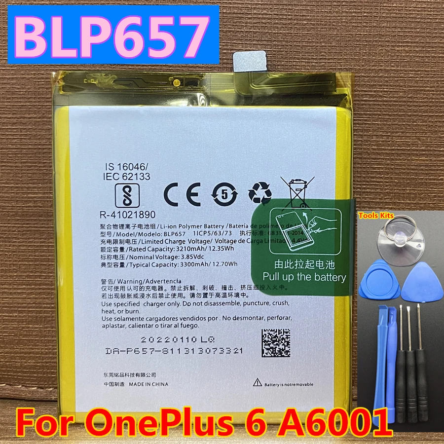 Batería Original para OnePlus 2, 3, 3T, 5, 5T, A5010, A6010, 6, 6T, 7T, 8T, 9, 9R, 10 Pro Plus, BLP685, BLP637, BLP829, BLP827, BLP801, BLP899