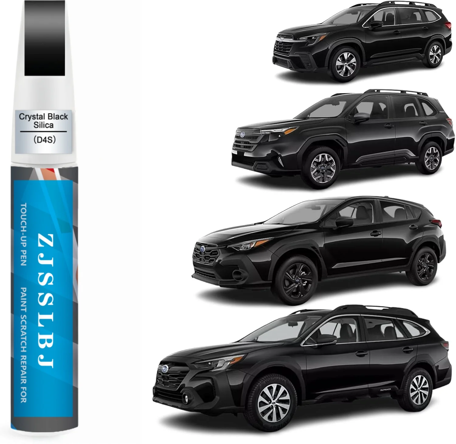 Car Touch Up Paint(Crystal Black Silicae(D4S)) for SUBARU, Car Paint Scratch Repair Kit, Quick & Easy Solution to Repair, 2 in 1