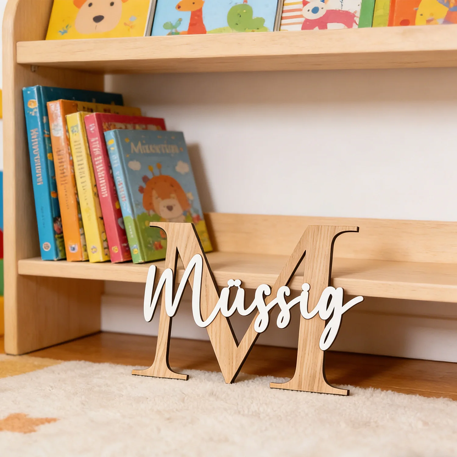 1Pc Custom Cartoon Alphabet Name Wooden Name Plaque,Home Room Office Wall Door Decor,DIY Paintable,Nursery Birthday Wedding Gift