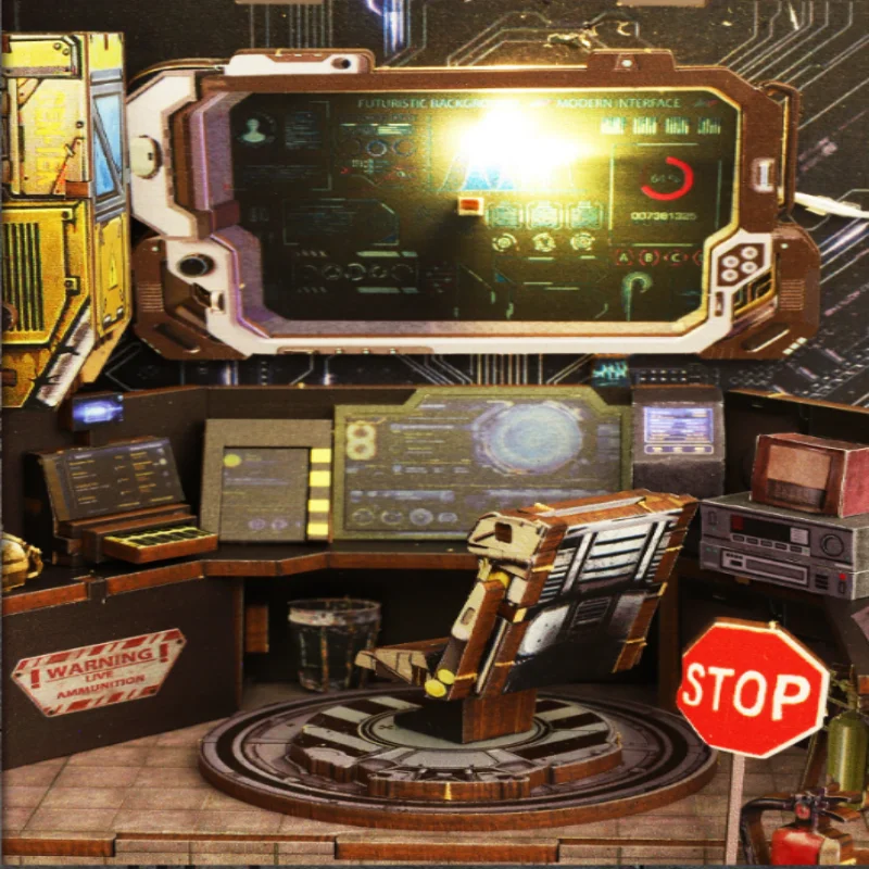 OUZEY مذكرة كتاب المخيم العسكري، نموذج قبو خشبي ثلاثي الأبعاد يمكنك صنعه بنفسك، مجموعة بناء تكتيكية للمراهقين #5