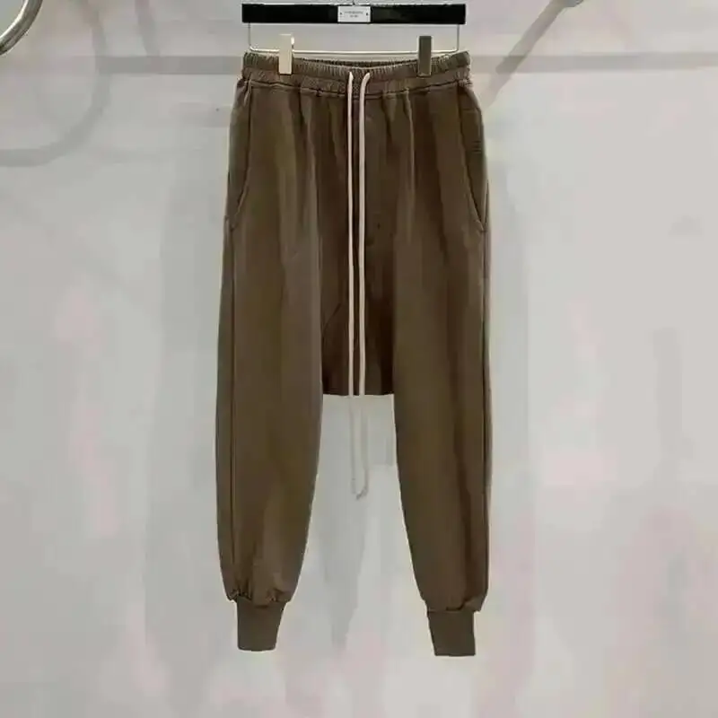 HKSH Spring Autumn New Men Tide Classic Thicken Cotton Fleece Harem Pants Sports Casual Dark Dark Chic Ins Vibe RO Style HK1394