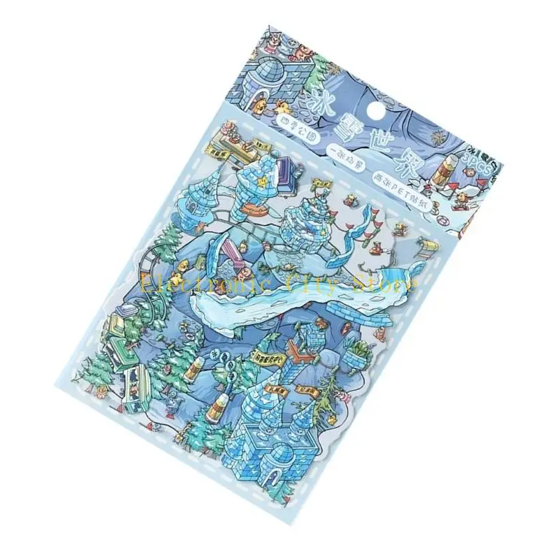 Long Lastingness PET Seasonal Landscape Sticker For Art Crafts Room Decorative HU8D