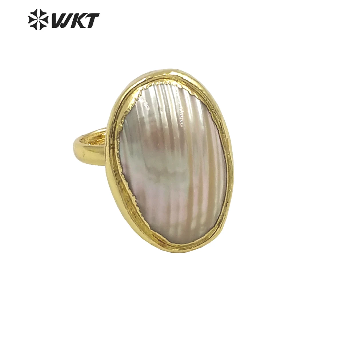 unisex 18k banhado a ouro aneis ajustaveis grande forma oval mabe branco shell acessorios de festa wt mpr076 nova chegada 01