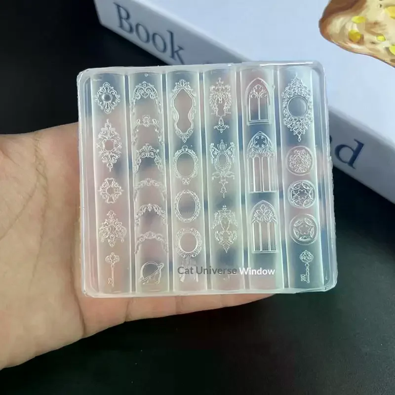3D Silicone Nail Art Mold European Style Retro Patterns Candlestick Candle Design Decor DIY Transparent Manicure Template